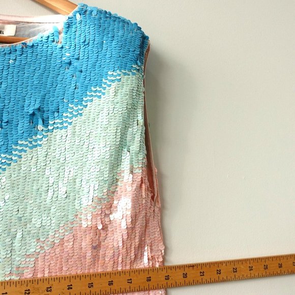 Sequin Dress Medium Mini Cocktail Striped Allover Pastel Candy Party Circus $595 - Picture 7 of 16